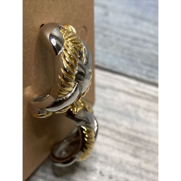 Nautical Gold Silver Stainless Steel‎  EARRINGS Post Knot Twist - Picture 4 of 7